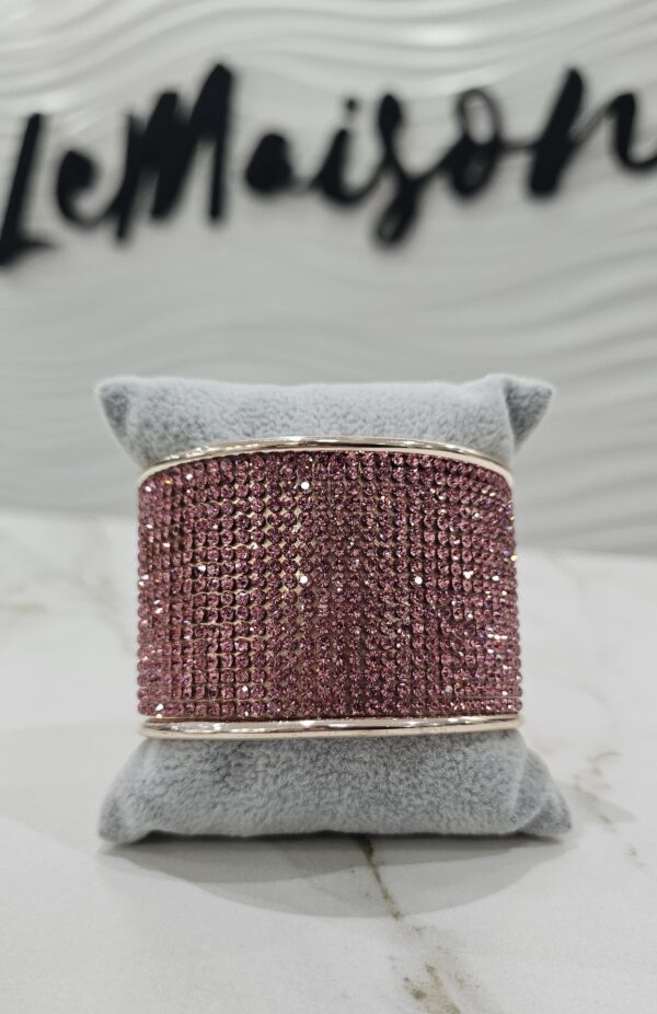 Pulsera brazalete Akira rosa cristales