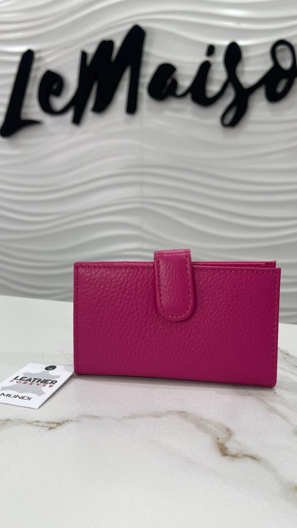 Tarjetero Leather Forever fucsia