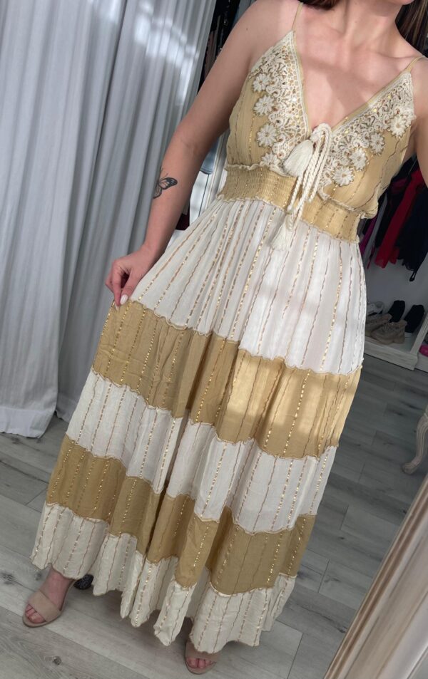 Vestido Zury india largo con cordón