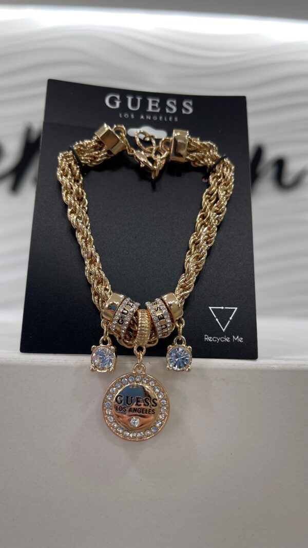 Pulsera Guess dijes/cristales/logo