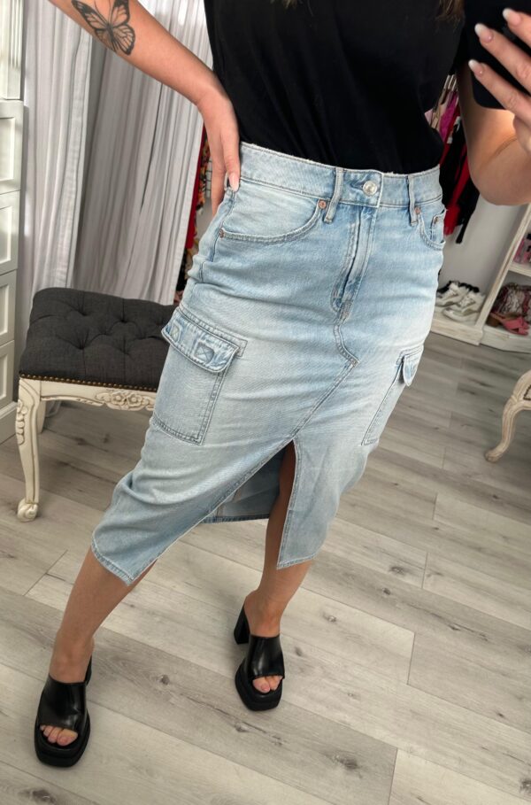 Falda American Eagle jean con tajo delantero