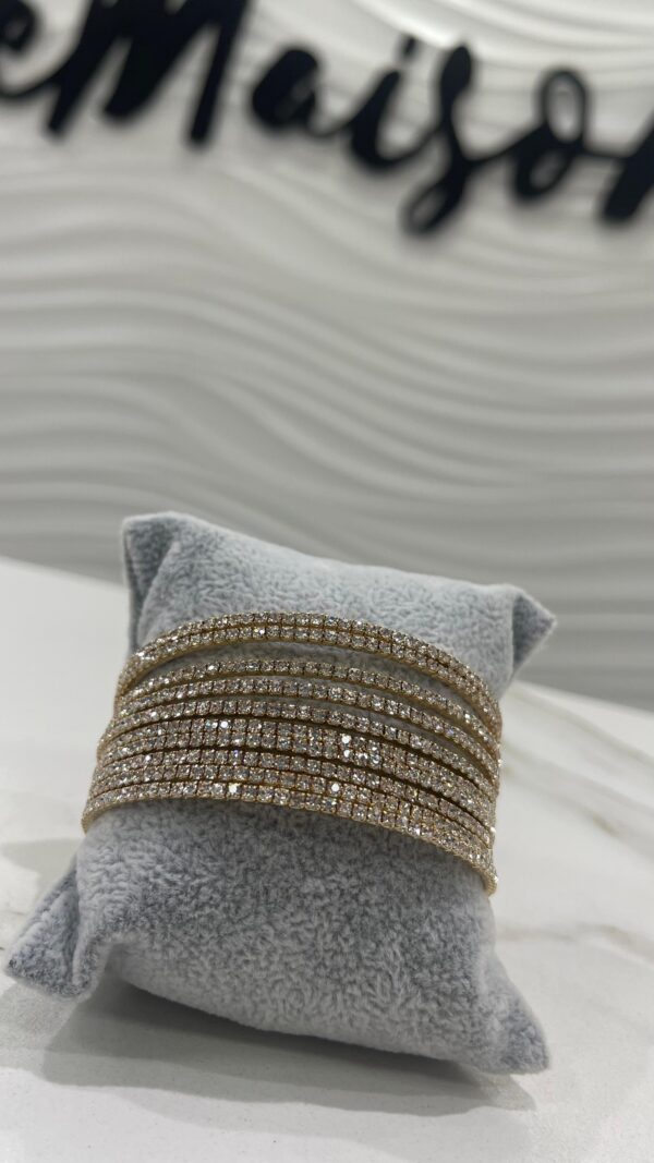 Pulsera/brazalete Akira espiral dorado con cristales