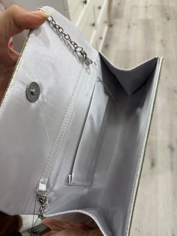 Bandolera/clutch Akira plata de fiesta - Imagen 2