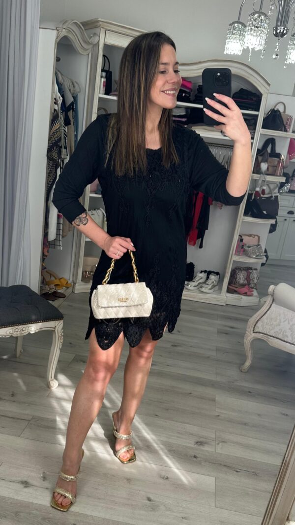 Vestido Alberto Makali negro con broderie