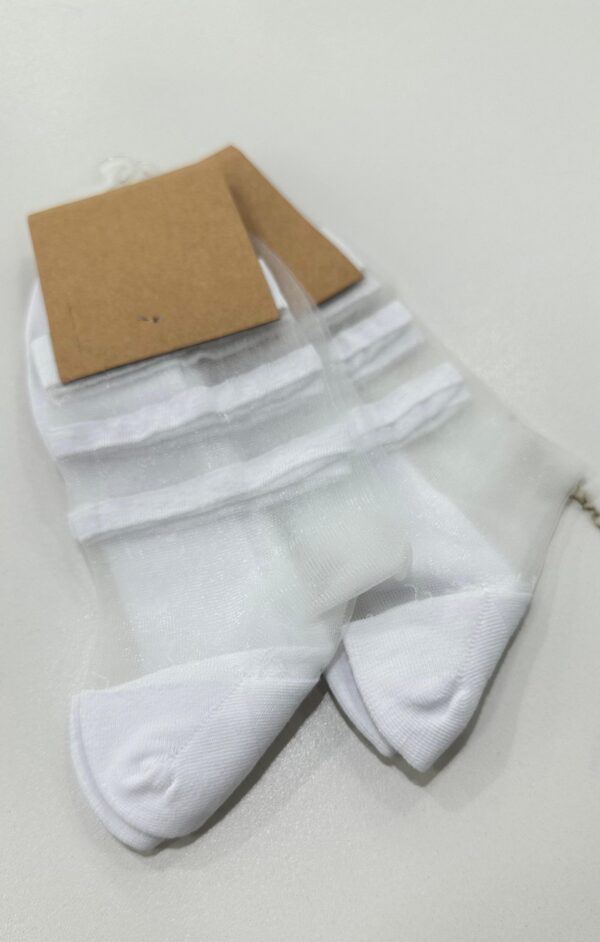 Medias combinadas blanco con transparencia