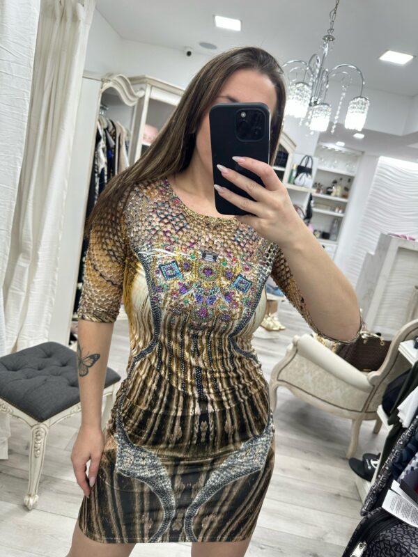 Vestido lycra frio matizado con cristales