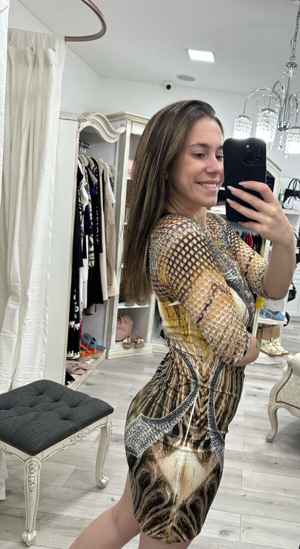 Vestido lycra frio matizado con cristales - Imagen 2