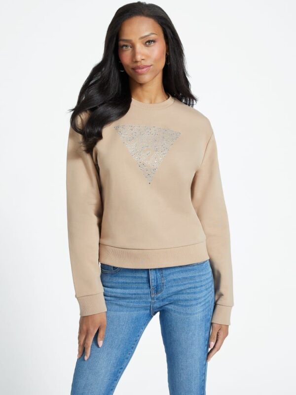 Buzo Guess beige triangulo en cristales