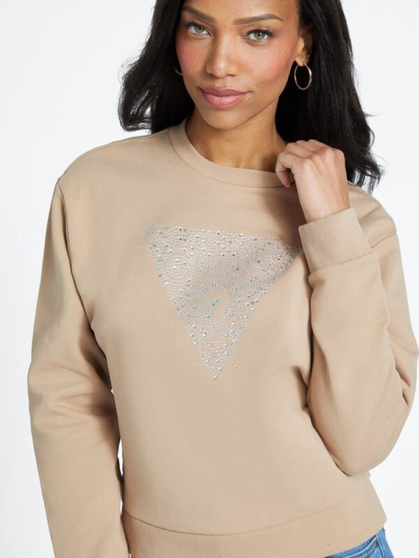 Buzo Guess beige triangulo en cristales - Imagen 2