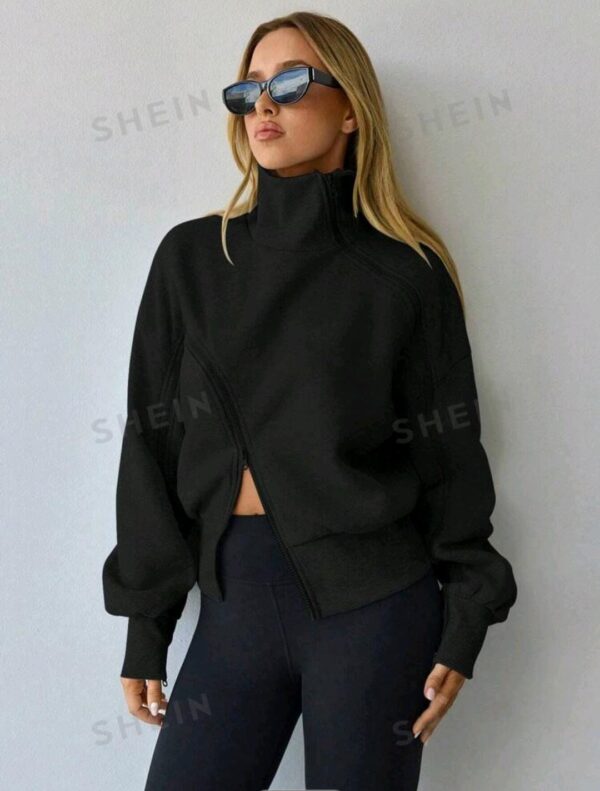 Buzo Shein polera negro con cierres