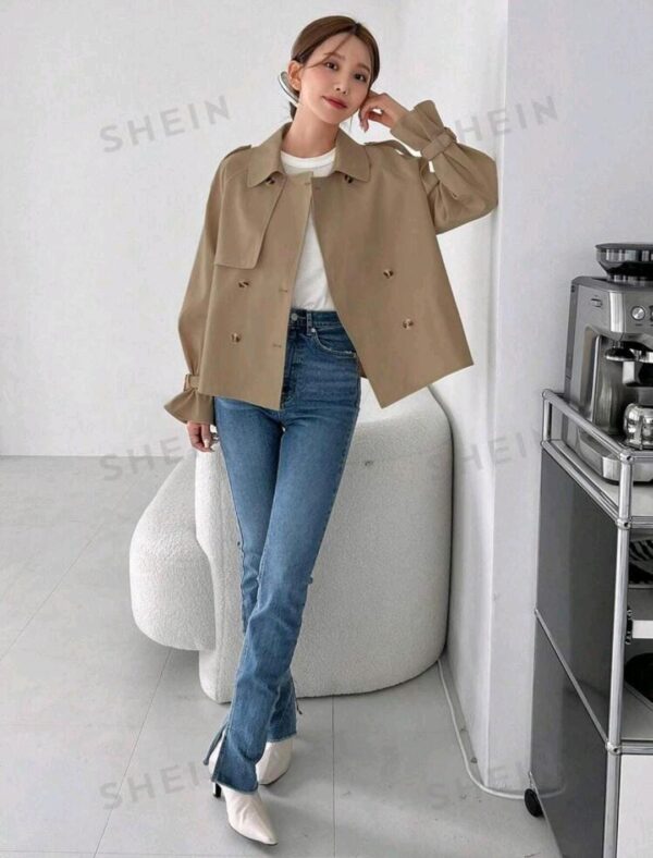 Trench Shein corto manga adaptable - Imagen 2