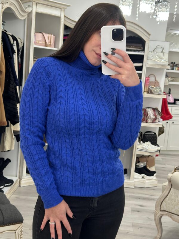 Sweater Shein cuello polera azul