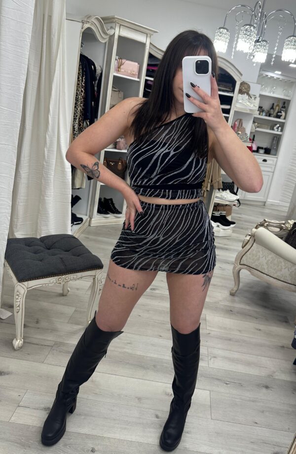 Conjunto Shein lurex acebrado