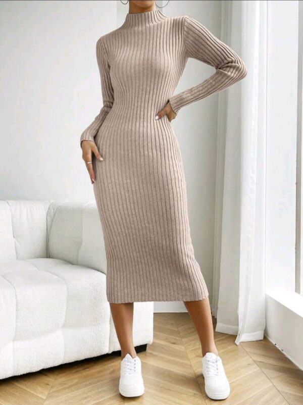 Vestido Shein tejido acanalado media polera