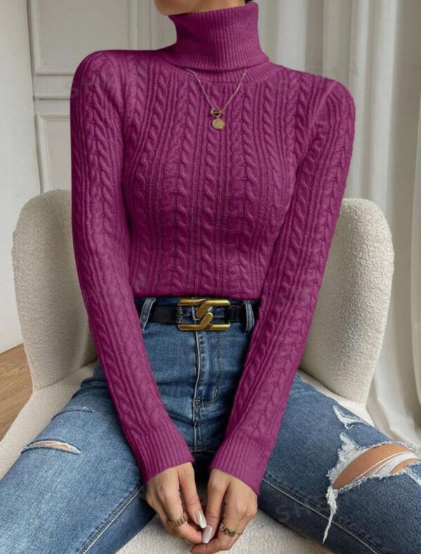 Sweater Shein cuello polera magenta