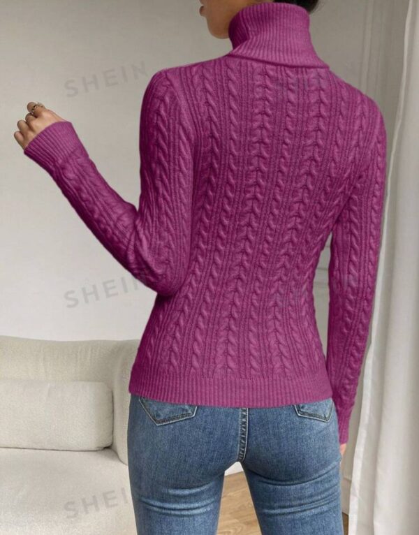 Sweater Shein cuello polera magenta - Imagen 3