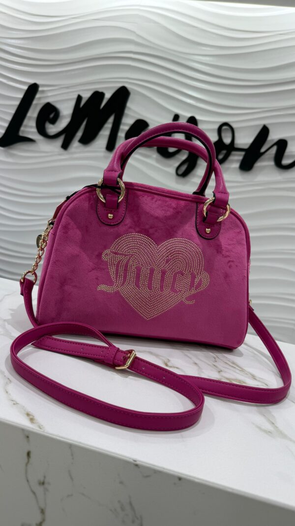 Cartera Juicy fucsia con corazón de cristales