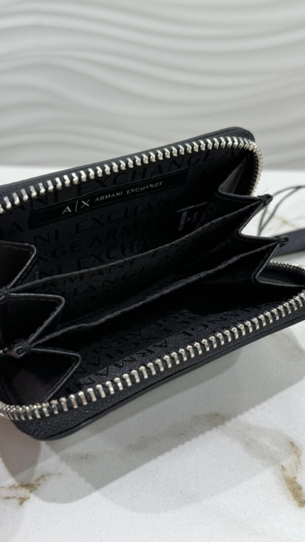 Billetera Armani Exchange small con logos negros - Imagen 2