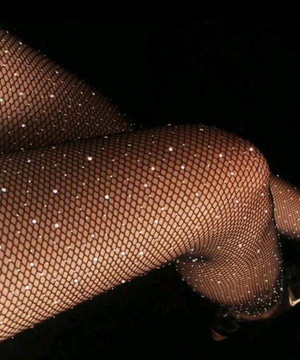 Medibacha Shein de red negra con cristales