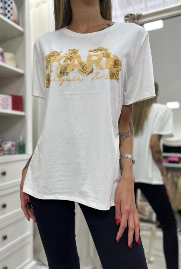 Remera Karl Lagerfeld logo con flores